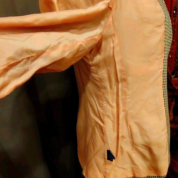 👄H.P.❤Burberrys Luxury Lovely Silk Plaid Jacket - Picture 5 of 6